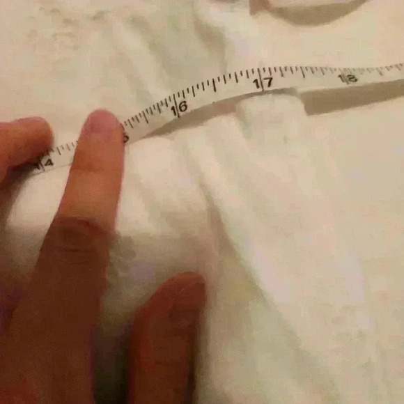 MADEWELL White Romantic Blouse Cream pleat picnic Short Sleeve quarter sleeve - Picture 9 of 11